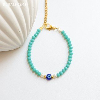 Handcrafted Evil Eye Crystal Beads Bracelet Premium Handmade Design